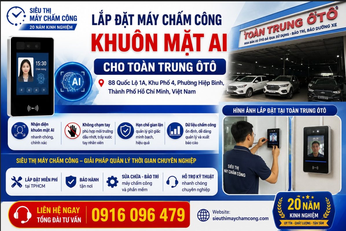 công ty bán máy chấm công khuôn mặt AI tại tphcm