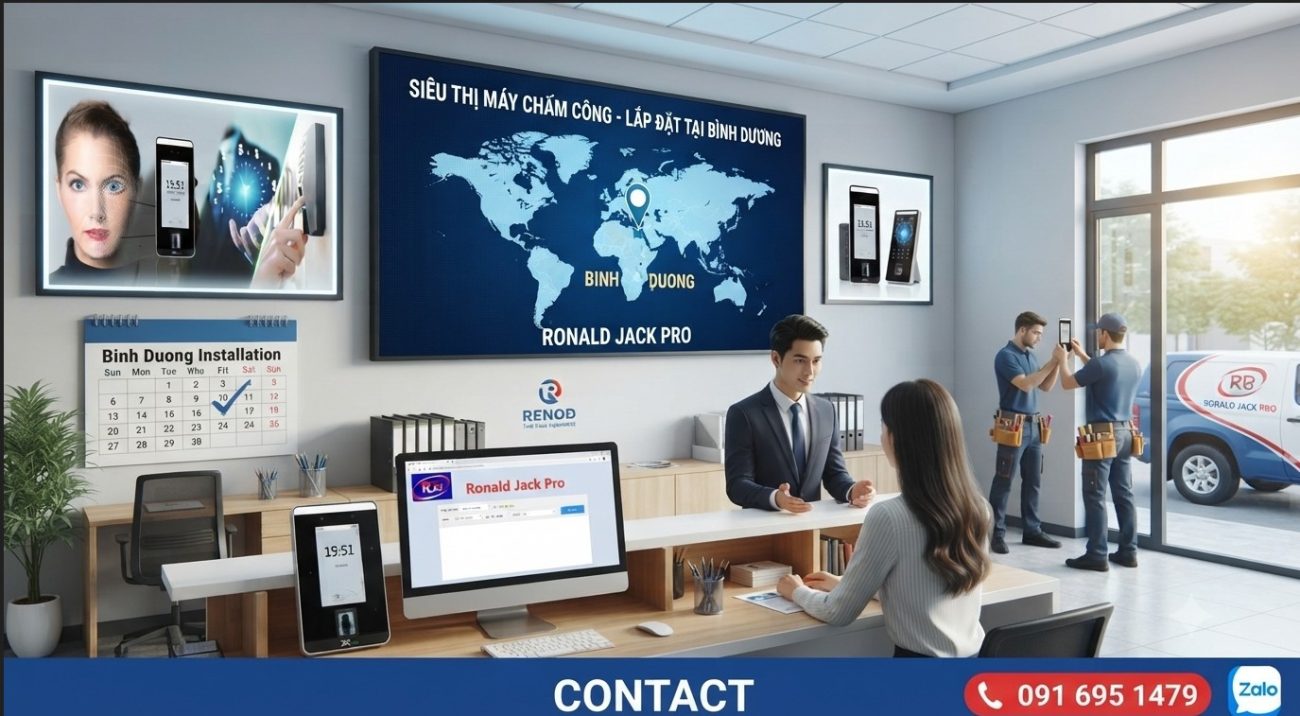 lắp máy chấm công vân tay tại bình dương